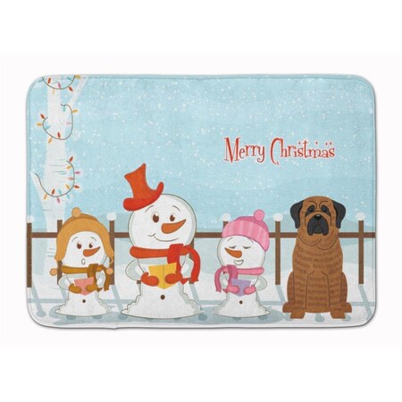 Carolines Treasures Merry Christmas Mastiff Brindle Machine Washable Memory Foam Mat BB2346RUG